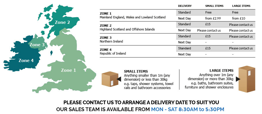 Delivery Info - Willesden Bathrooms on eBay
